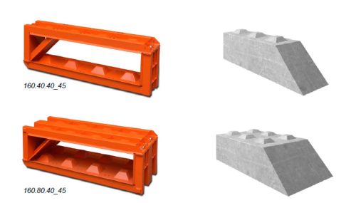 Beton sablon (ferde) 2400×600×600 mm