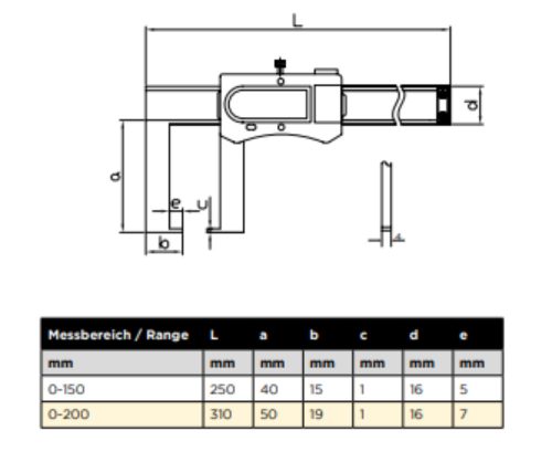 ASIMETO Tolómérö, digitális kölső  0-150mm / 0-6"