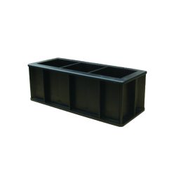   Beton próbakocka sablon, 3 rekeszes, műanyag 70,7×70,7×70,7 mm