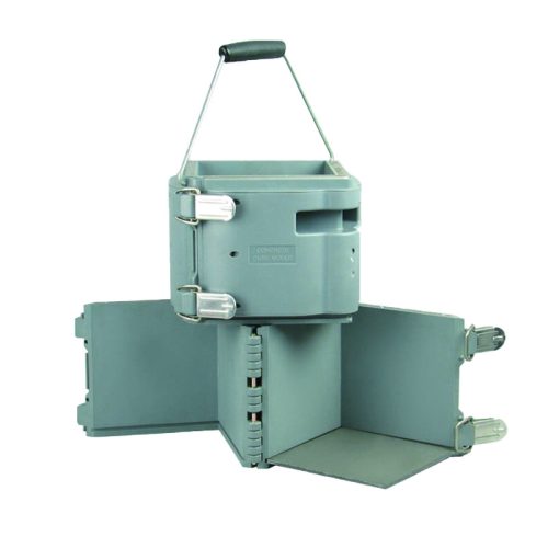 Műanyag beton próbakocka sablon, emelőfüllel 150×150×150 mm