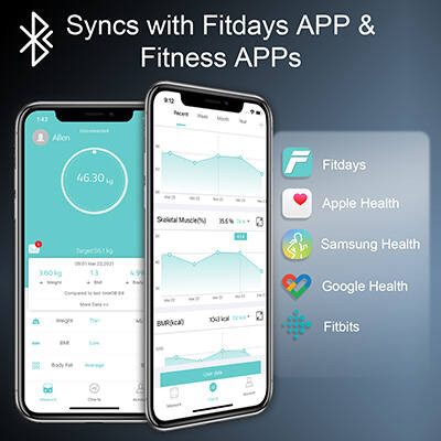 Wellue F4 okos bluetooth Fitness mérleg APP-al.